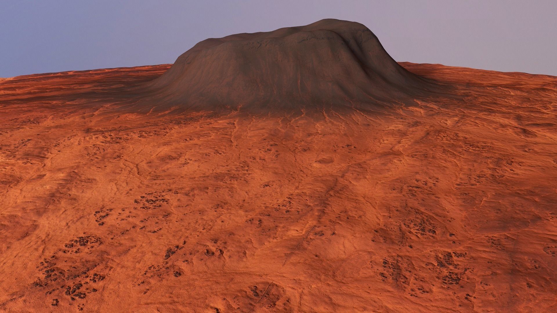 Mars Planet Mountain Terrain Landscape Desert Valley PBR 02 Low-poly 3D model_6