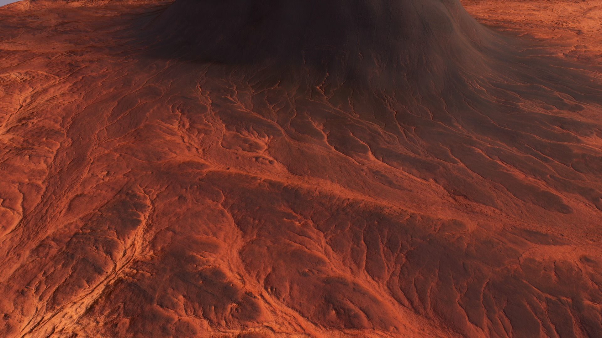 Mars Planet Mountain Terrain Landscape Desert Valley PBR 02 Low-poly 3D model_8