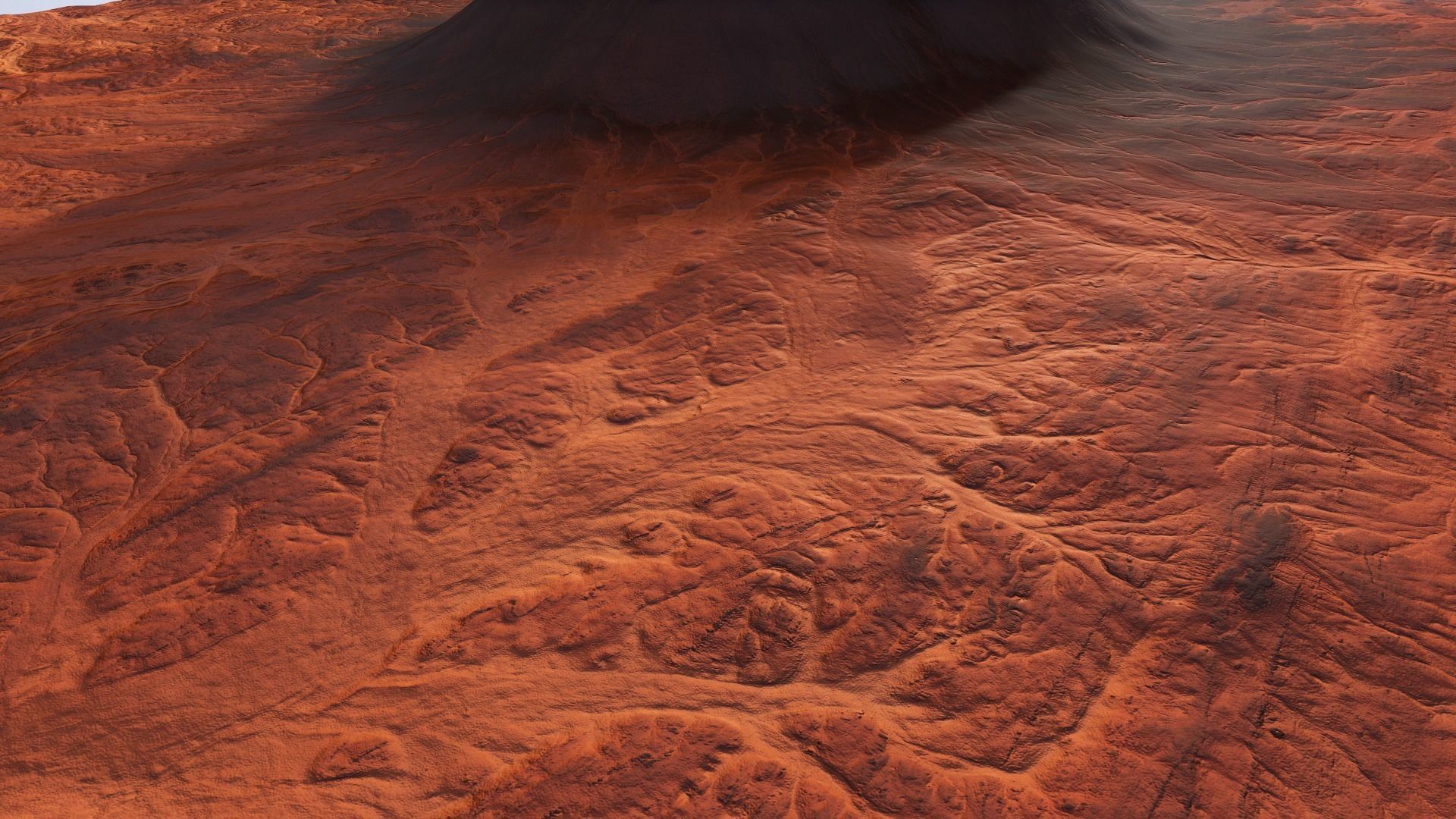 Mars Planet Mountain Terrain Landscape Desert Valley PBR 02 Low-poly 3D model_10