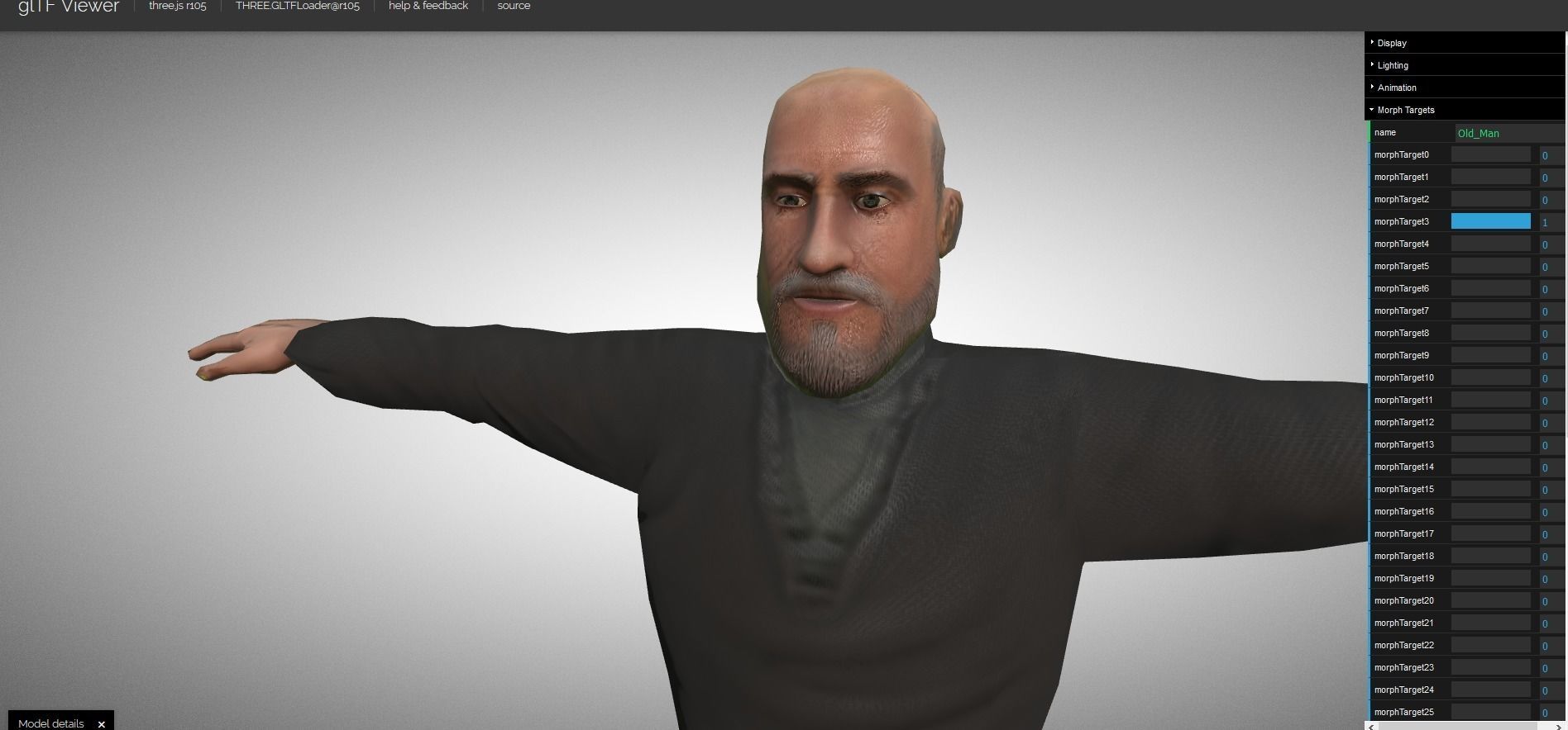 Casual Style - Old Man - Animated Low-Poly Character Low-poly 3D model_30
