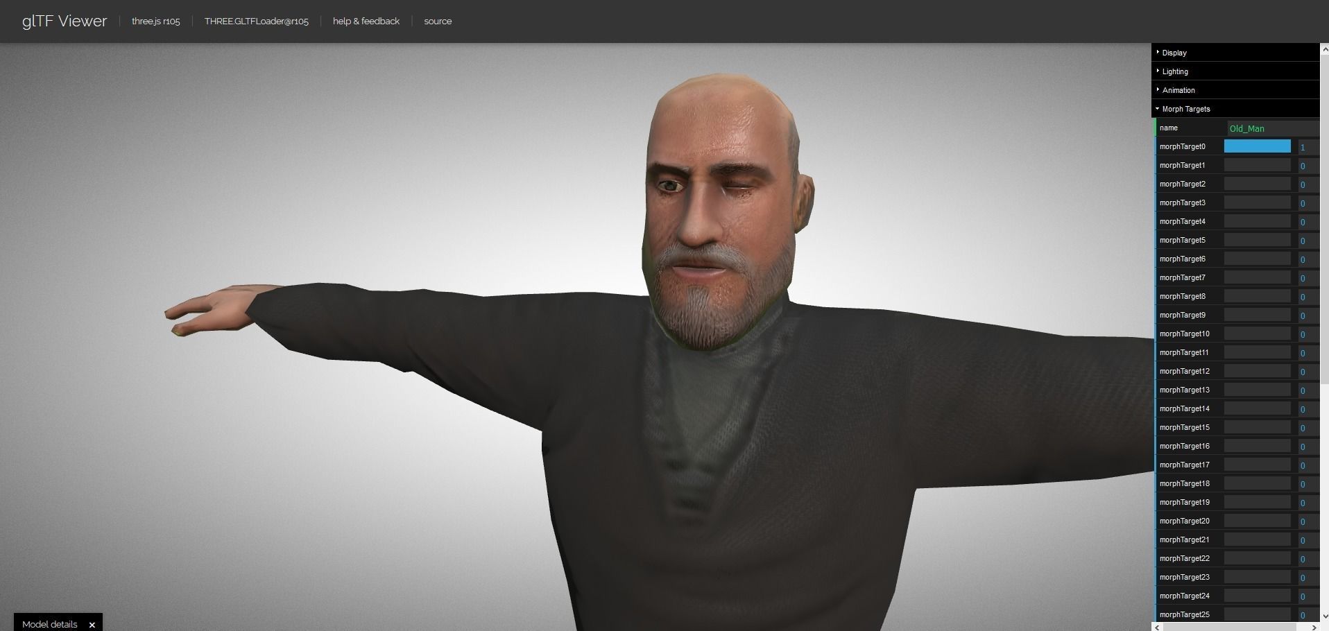 Casual Style - Old Man - Animated Low-Poly Character Low-poly 3D model_27