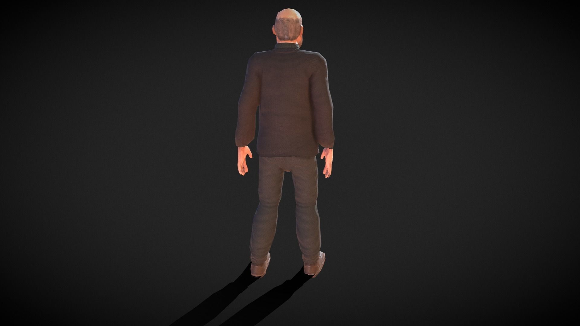 Casual Style - Old Man - Animated Low-Poly Character Low-poly 3D model_12