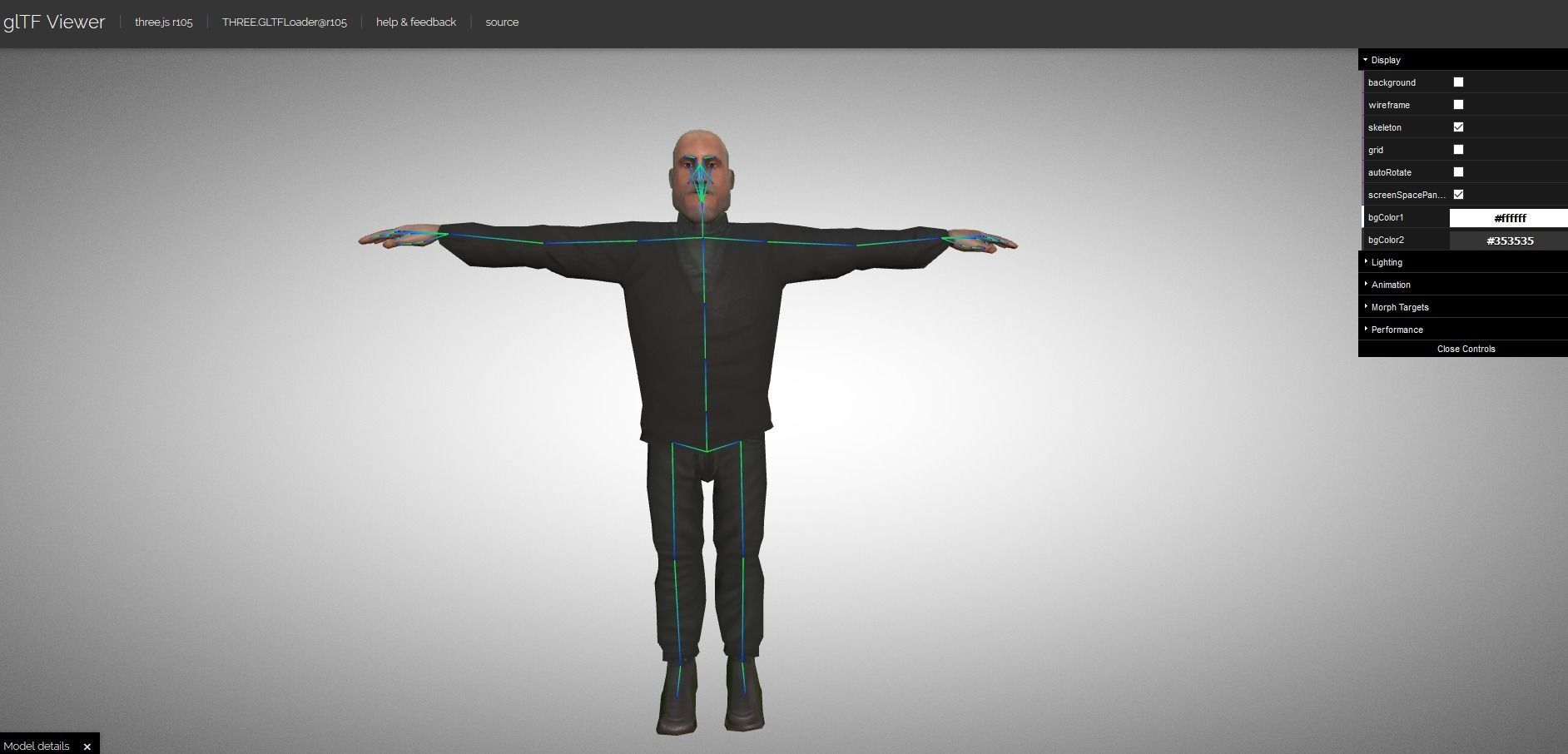 Casual Style - Old Man - Animated Low-Poly Character Low-poly 3D model_41