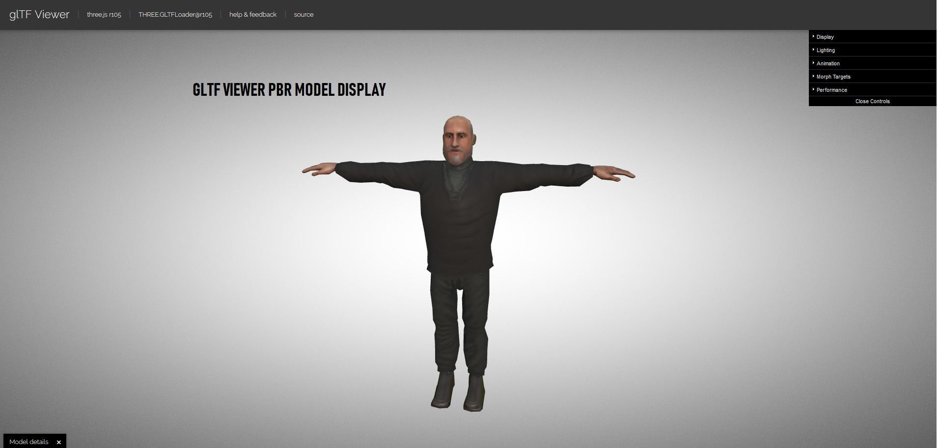 Casual Style - Old Man - Animated Low-Poly Character Low-poly 3D model_20