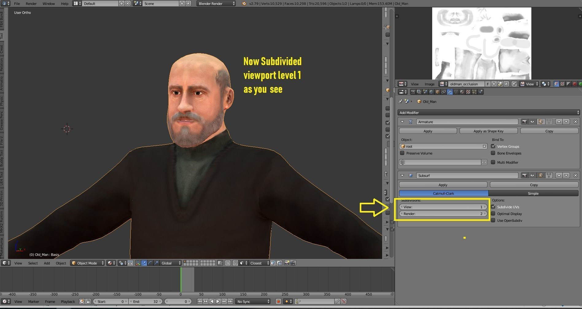 Casual Style - Old Man - Animated Low-Poly Character Low-poly 3D model_5