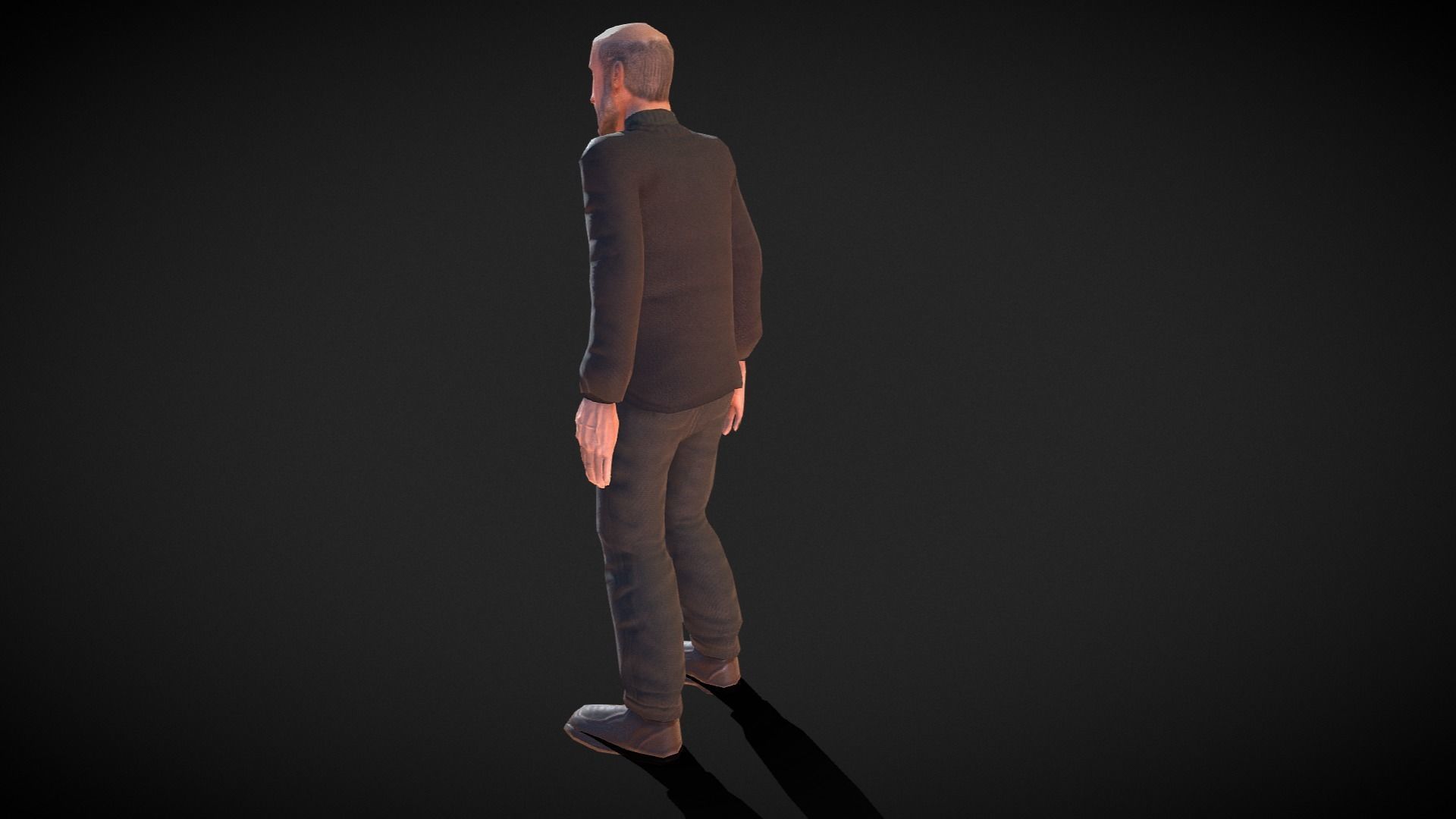 Casual Style - Old Man - Animated Low-Poly Character Low-poly 3D model_13