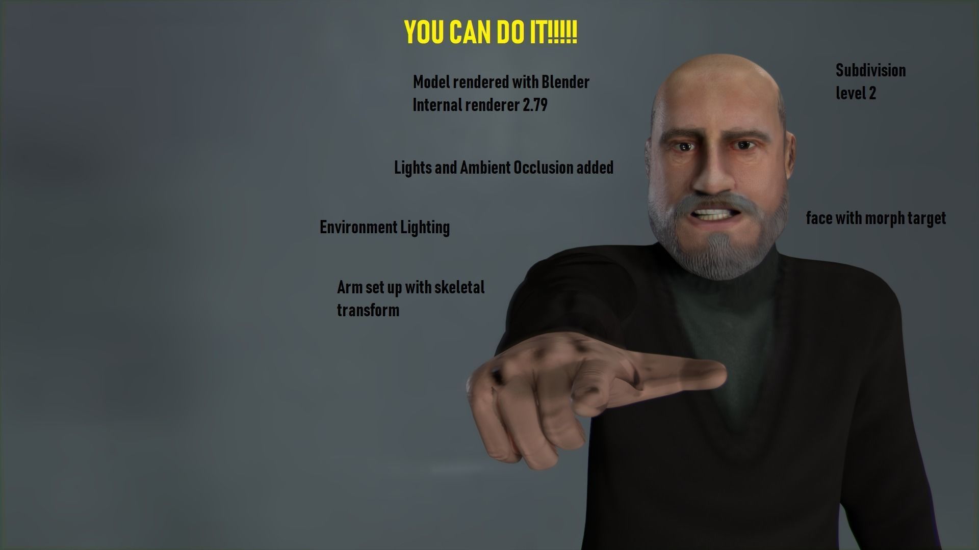 Casual Style - Old Man - Animated Low-Poly Character Low-poly 3D model_49