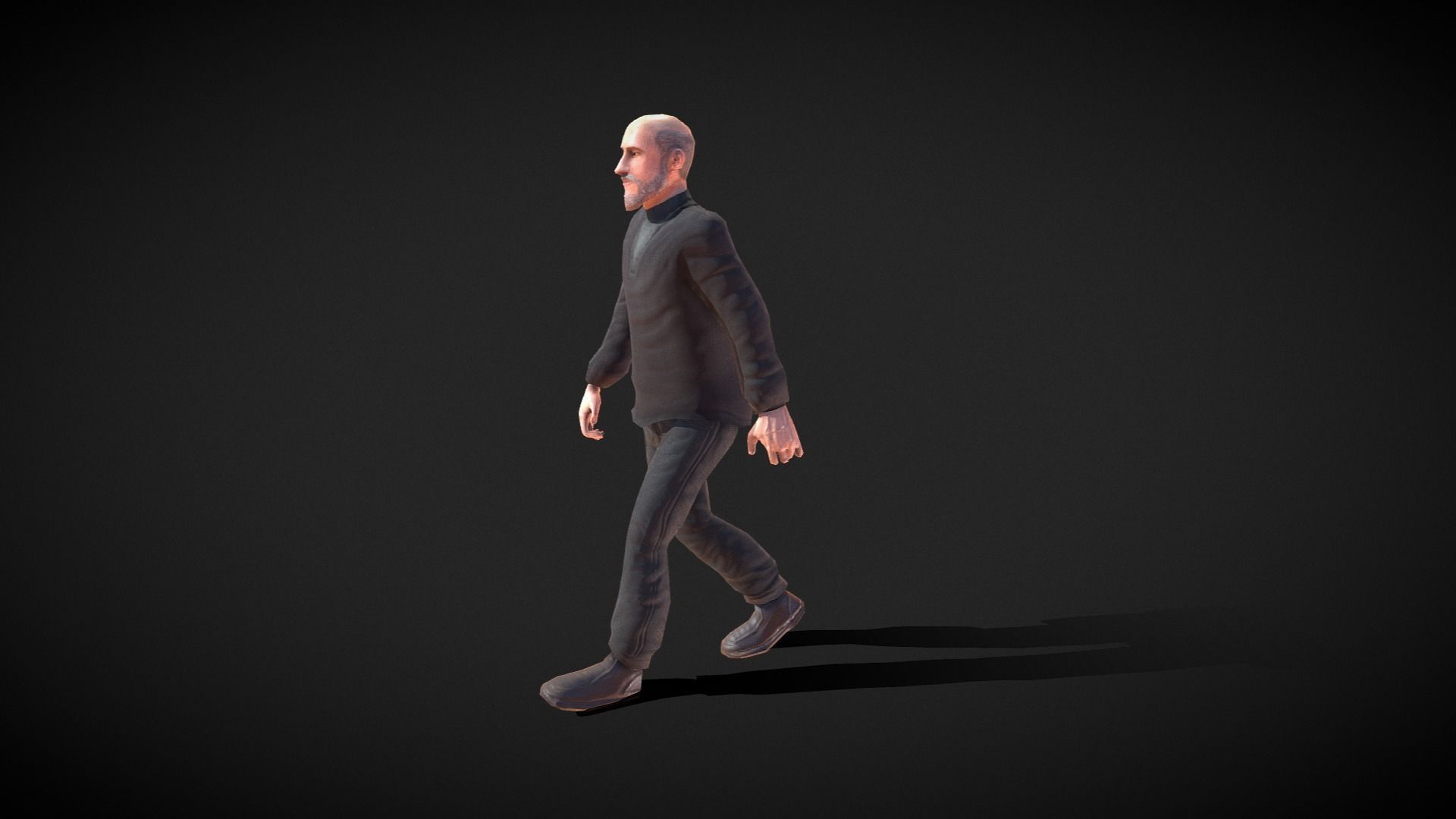 Casual Style - Old Man - Animated Low-Poly Character Low-poly 3D model_18