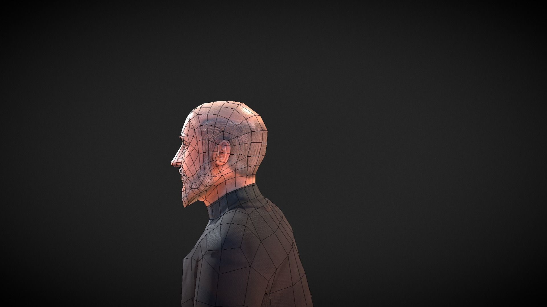 Casual Style - Old Man - Animated Low-Poly Character Low-poly 3D model_48