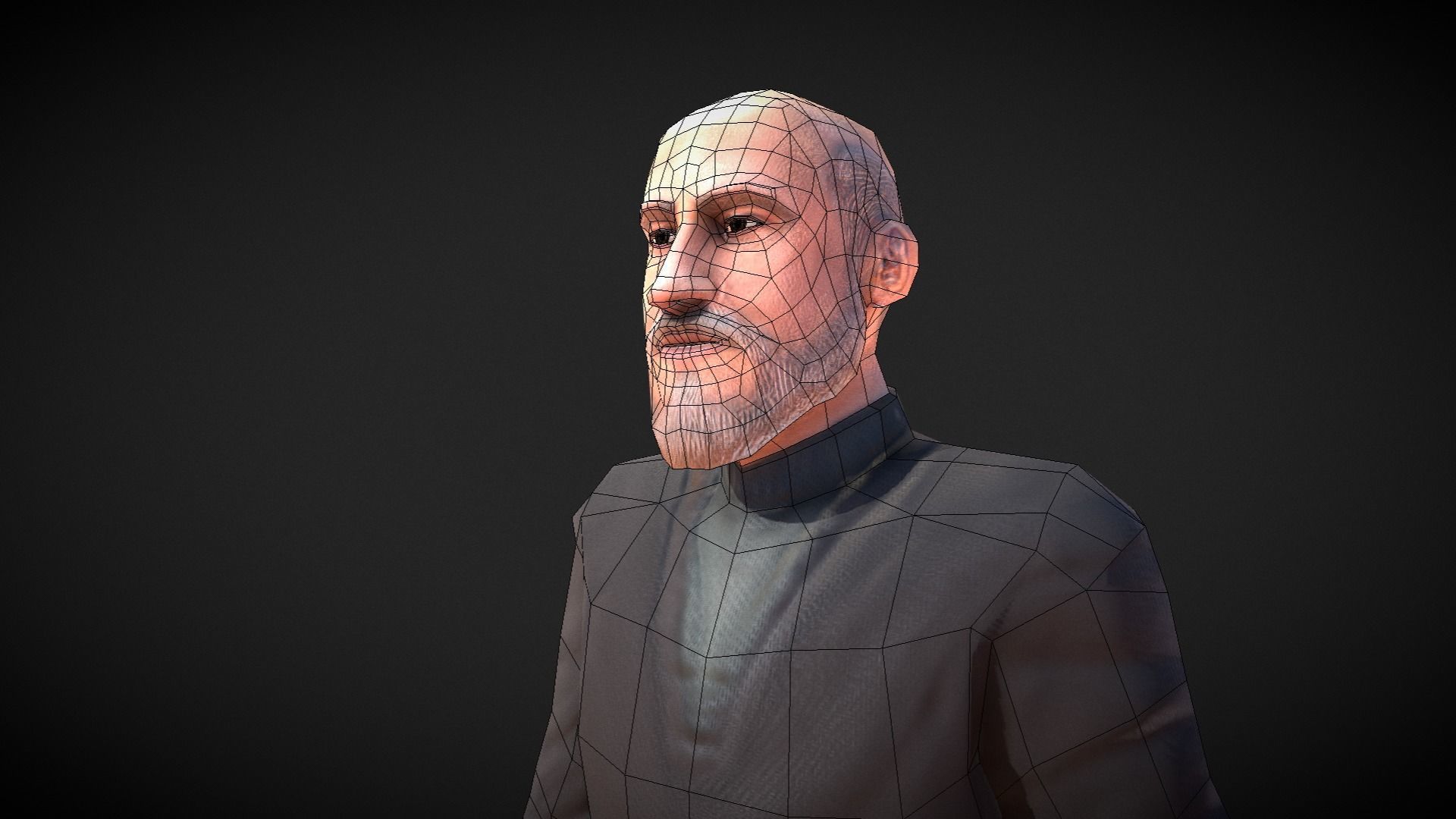 Casual Style - Old Man - Animated Low-Poly Character Low-poly 3D model_46
