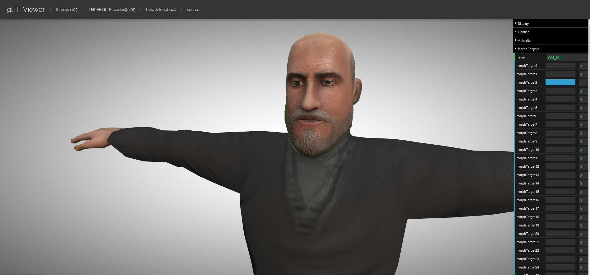 Casual Style - Old Man - Animated Low-Poly Character Low-poly 3D model_29