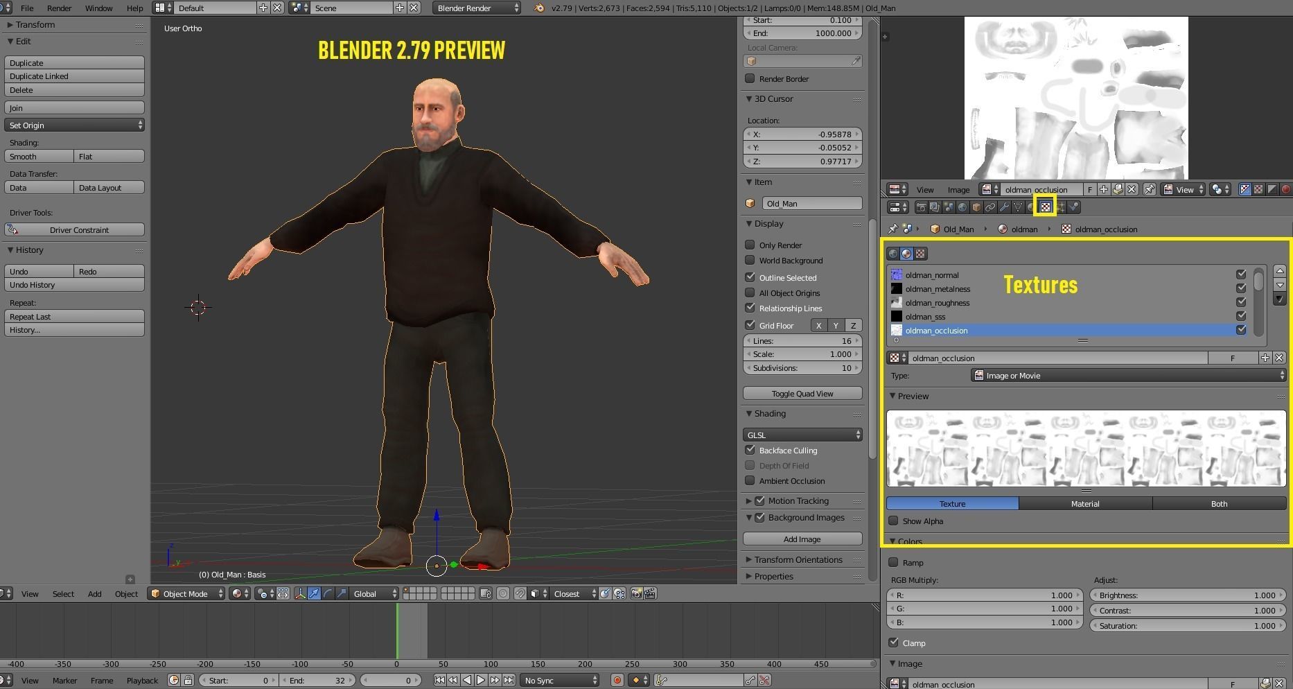 Casual Style - Old Man - Animated Low-Poly Character Low-poly 3D model_2