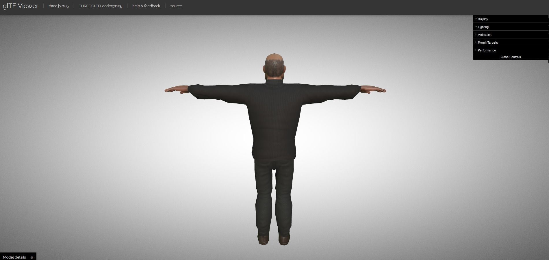 Casual Style - Old Man - Animated Low-Poly Character Low-poly 3D model_22