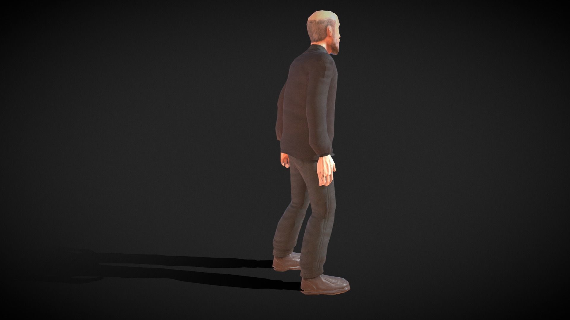 Casual Style - Old Man - Animated Low-Poly Character Low-poly 3D model_11