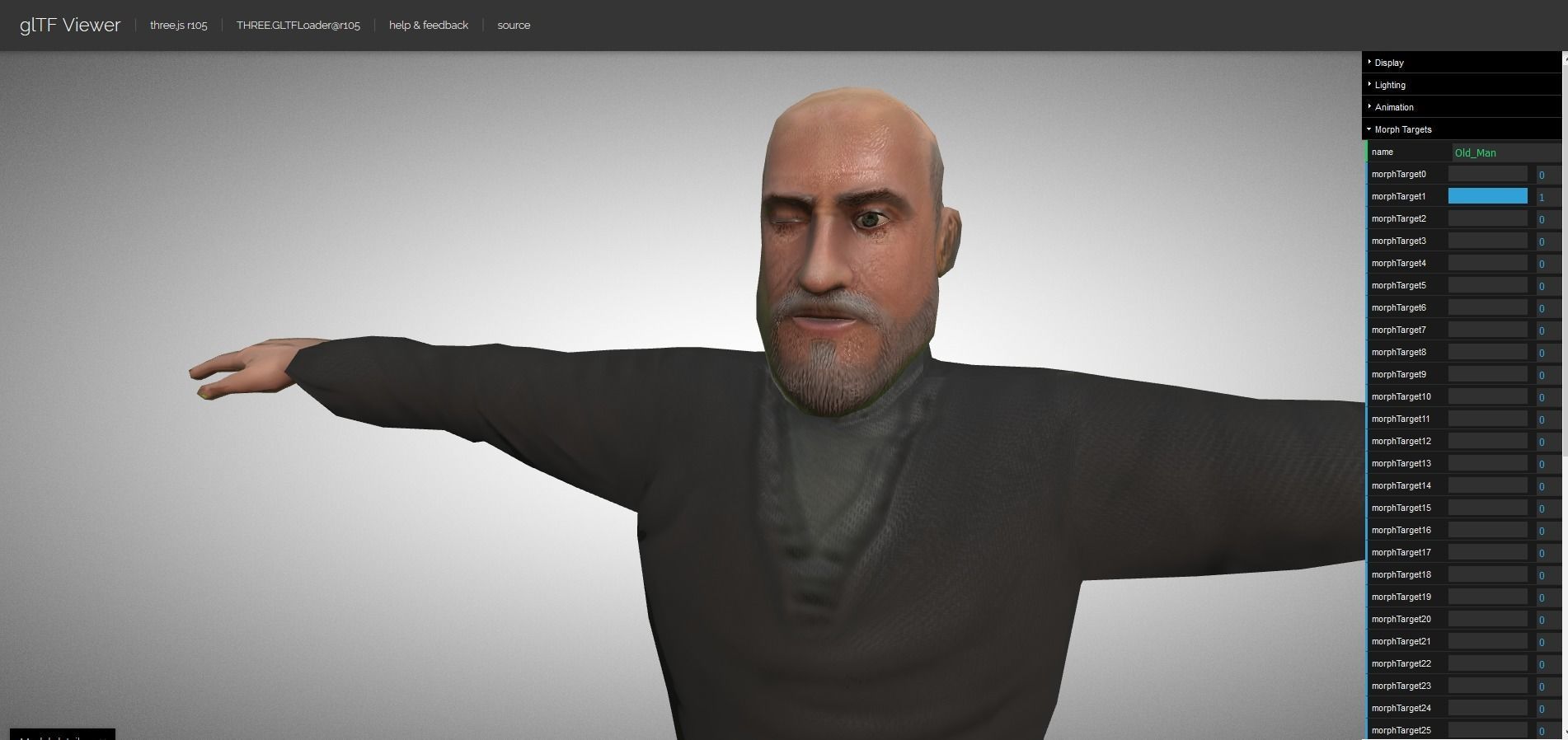 Casual Style - Old Man - Animated Low-Poly Character Low-poly 3D model_28