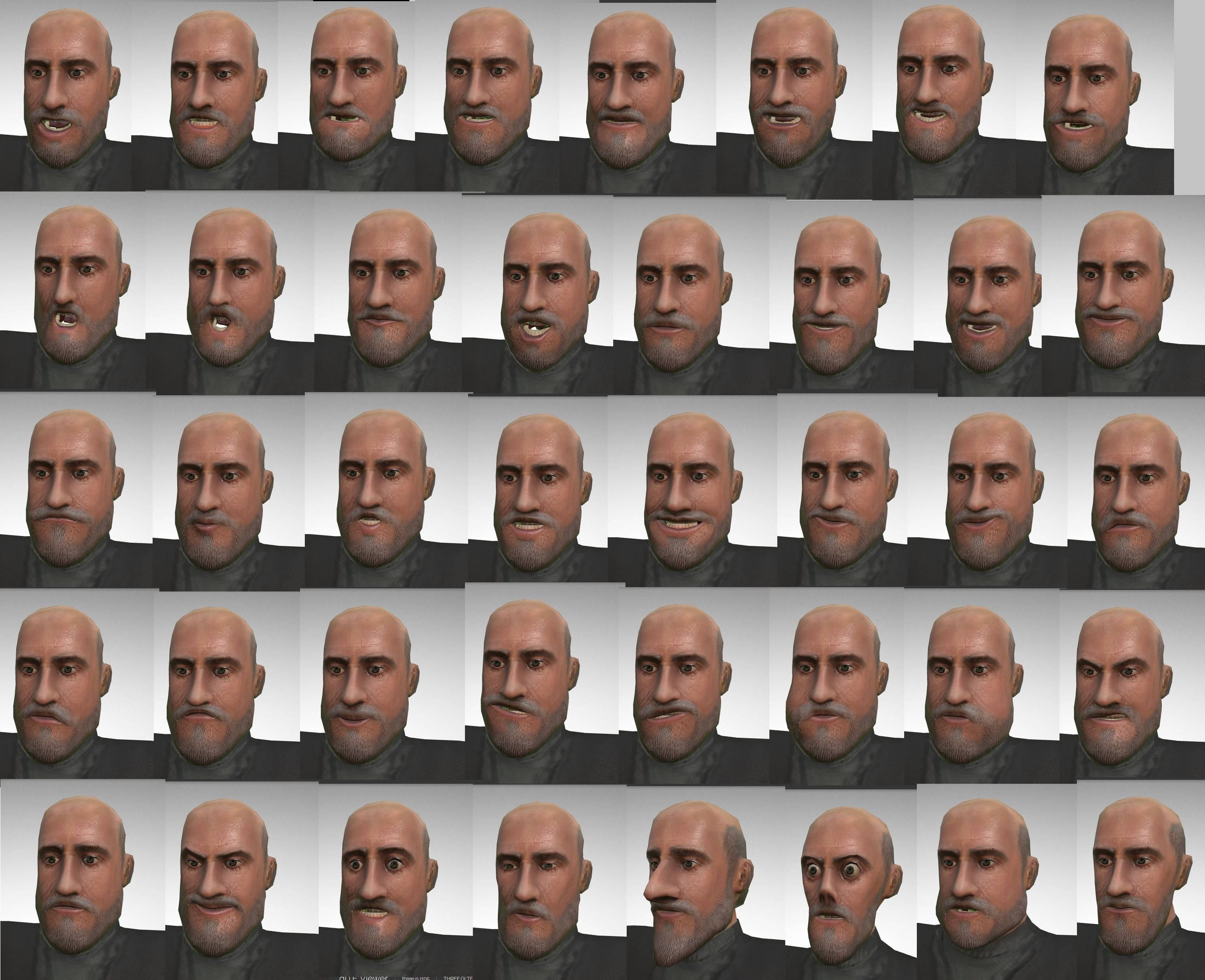 Casual Style - Old Man - Animated Low-Poly Character Low-poly 3D model_34