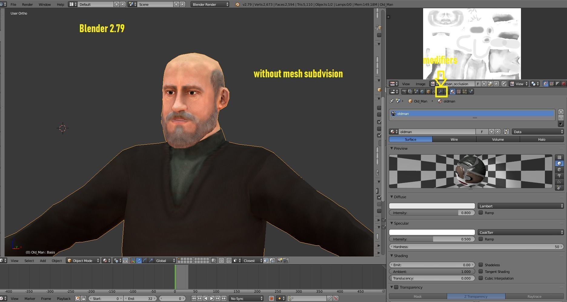 Casual Style - Old Man - Animated Low-Poly Character Low-poly 3D model_43