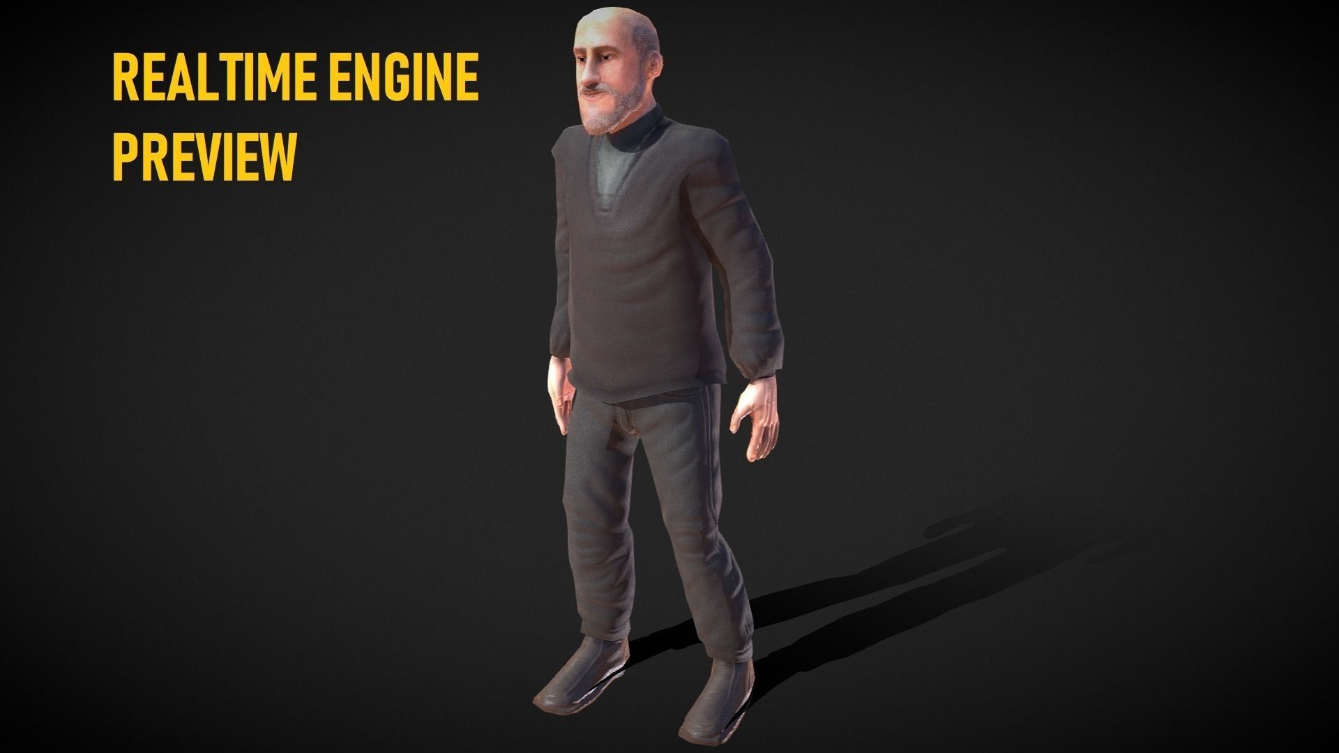 Casual Style - Old Man - Animated Low-Poly Character Low-poly 3D model_8