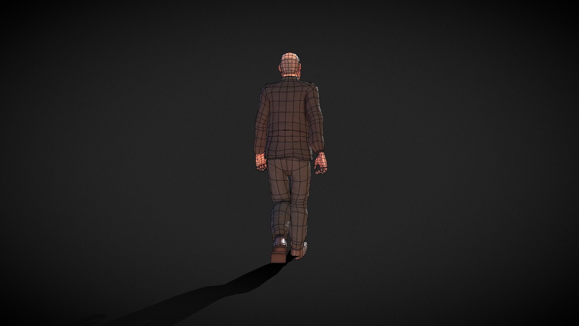 Casual Style - Old Man - Animated Low-Poly Character Low-poly 3D model_44