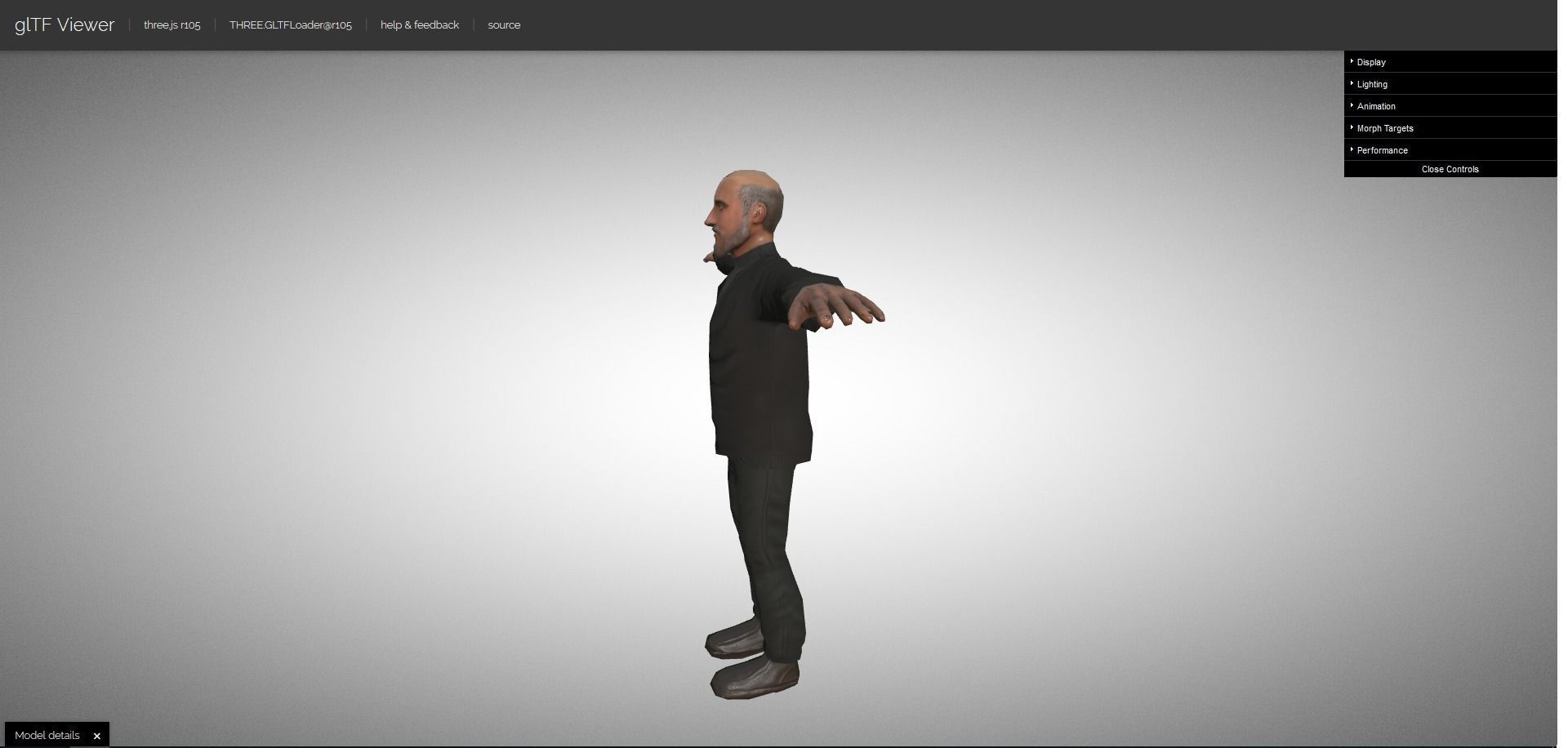 Casual Style - Old Man - Animated Low-Poly Character Low-poly 3D model_21