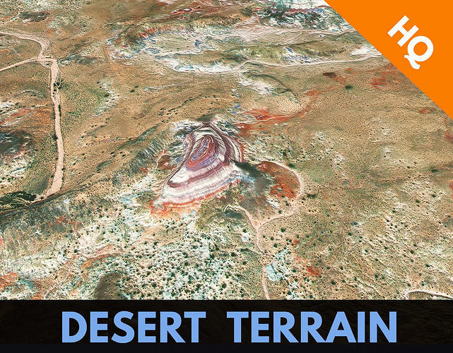 Desert Terrain Alien Planet Surface  Relief Landscape PBR 12 Low-poly 3D model