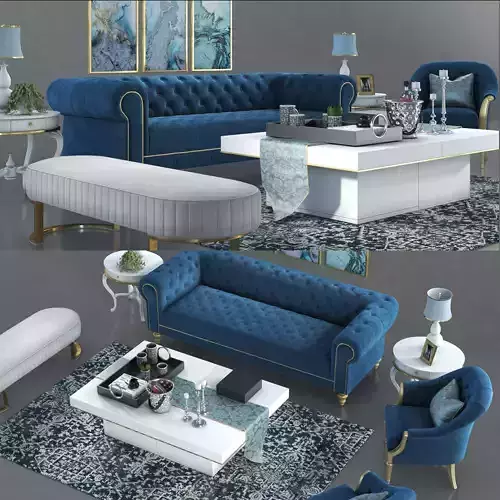 Set of furniture with carpet and table set