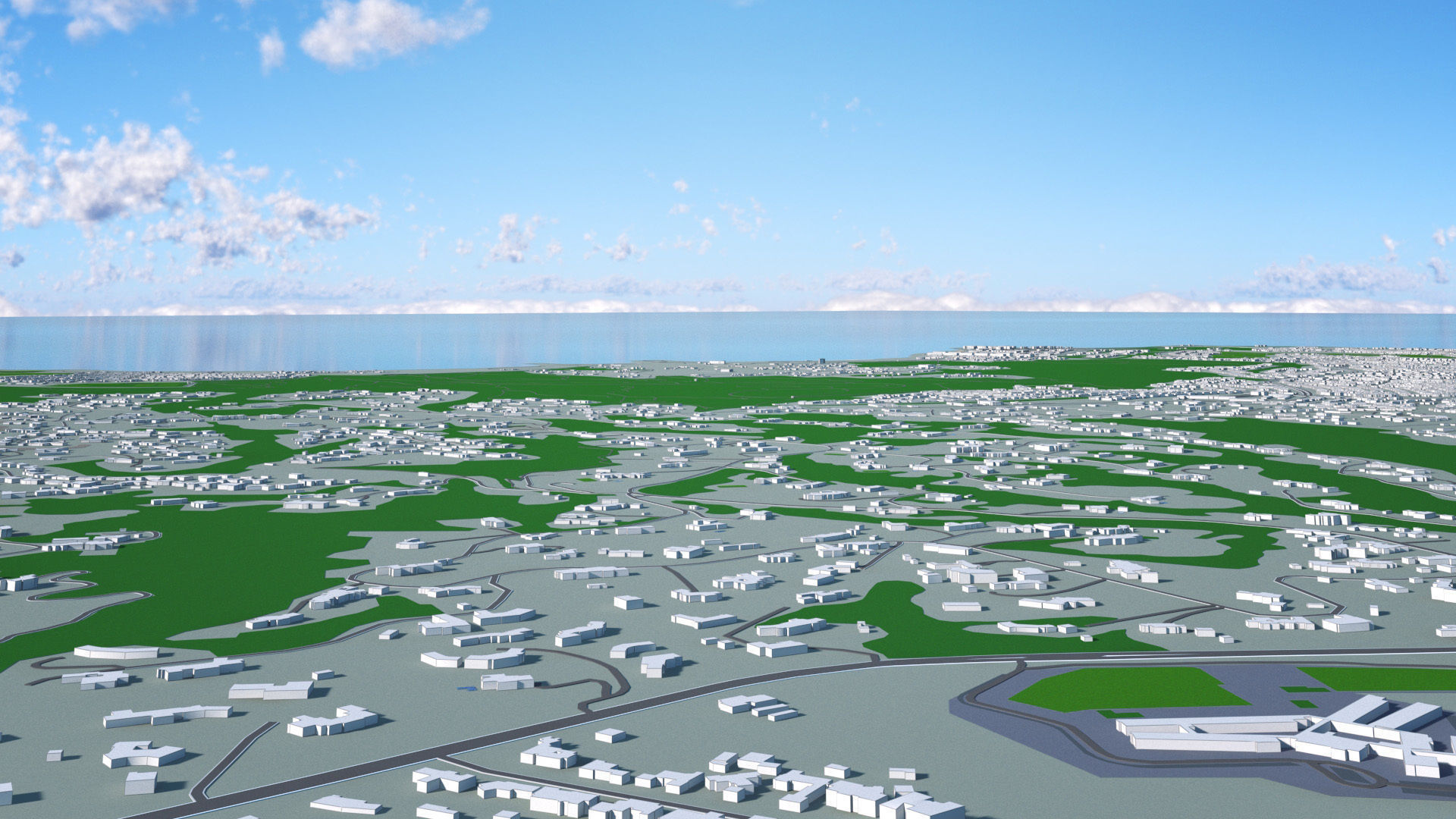 Los Angeles City Peninsula Long Beach Terminal Island Harbor Low-poly 3D model_19