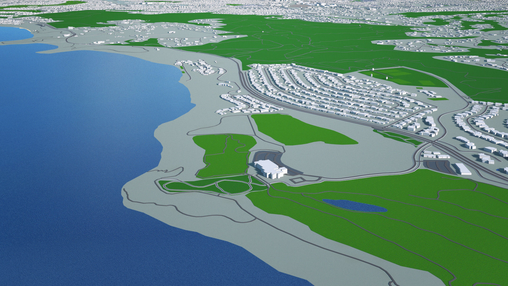 Los Angeles City Peninsula Long Beach Terminal Island Harbor Low-poly 3D model_21