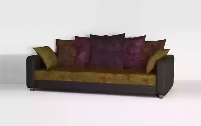 Low poly velvet armchair sofa