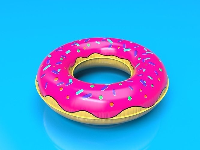 Inflatable donut circle Pool Float Low-Poly Low-poly 3D model Low-poly 3D model
