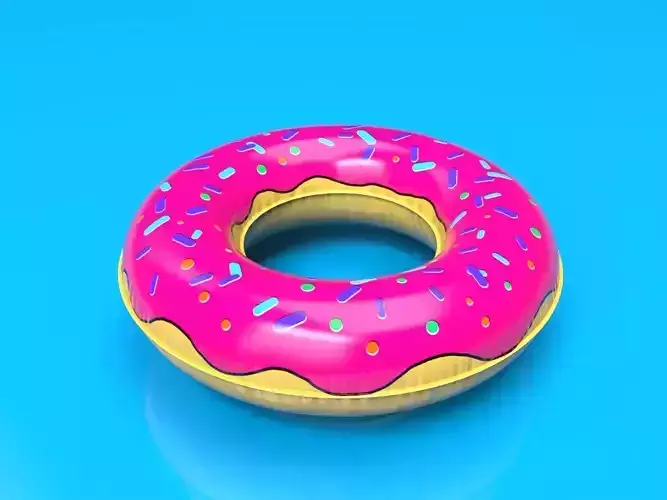 Inflatable donut circle Pool Float Low-Poly Low-poly 3D model Low-poly 3D model