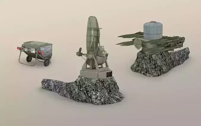 Rapier surface-to-air missile Low-poly 3D model