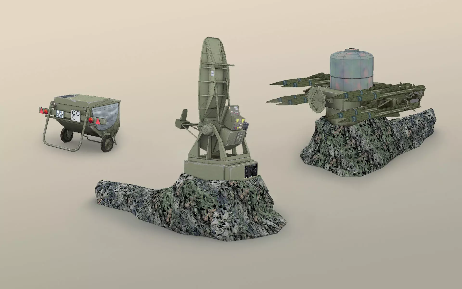 Rapier surface-to-air missile Low-poly 3D model_0