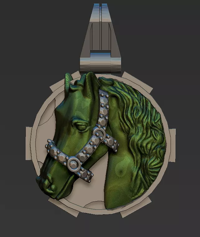 horse with ironwork-caballo 3D model_0