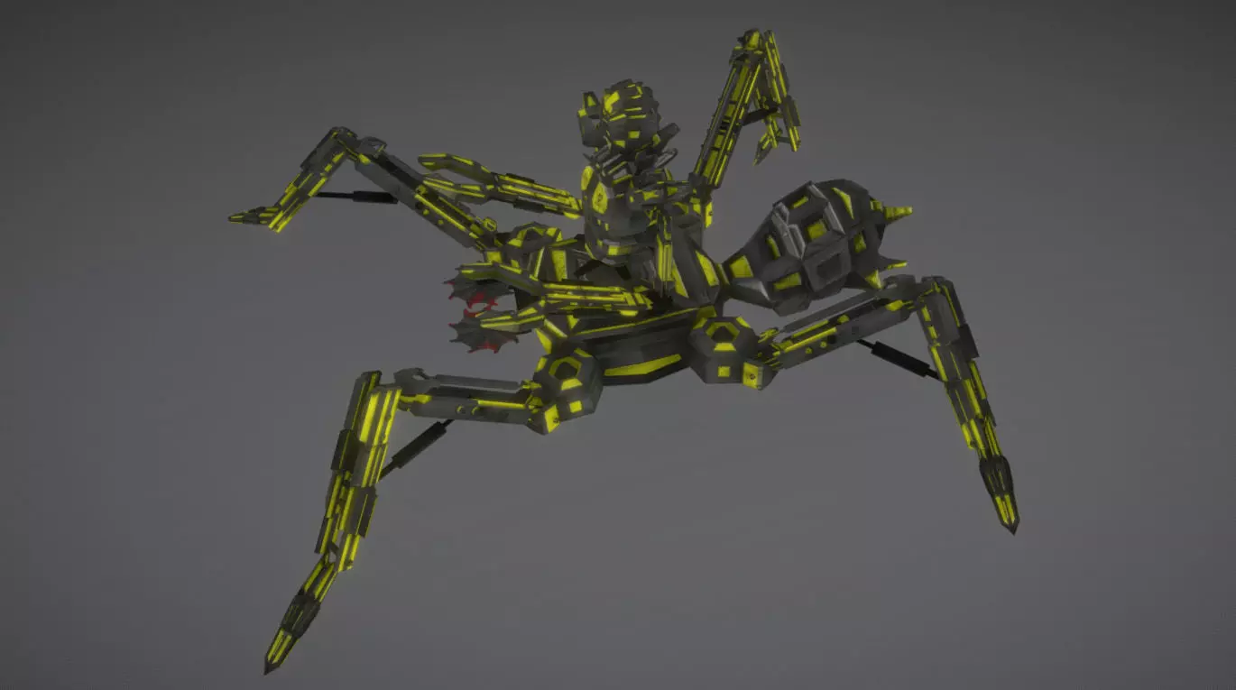 Spider Robot Free low-poly 3D model