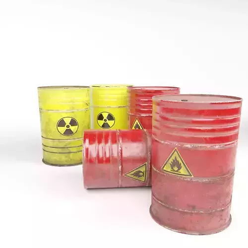 Gas tank and radioactive PBR Game Ready low-poly 3d model