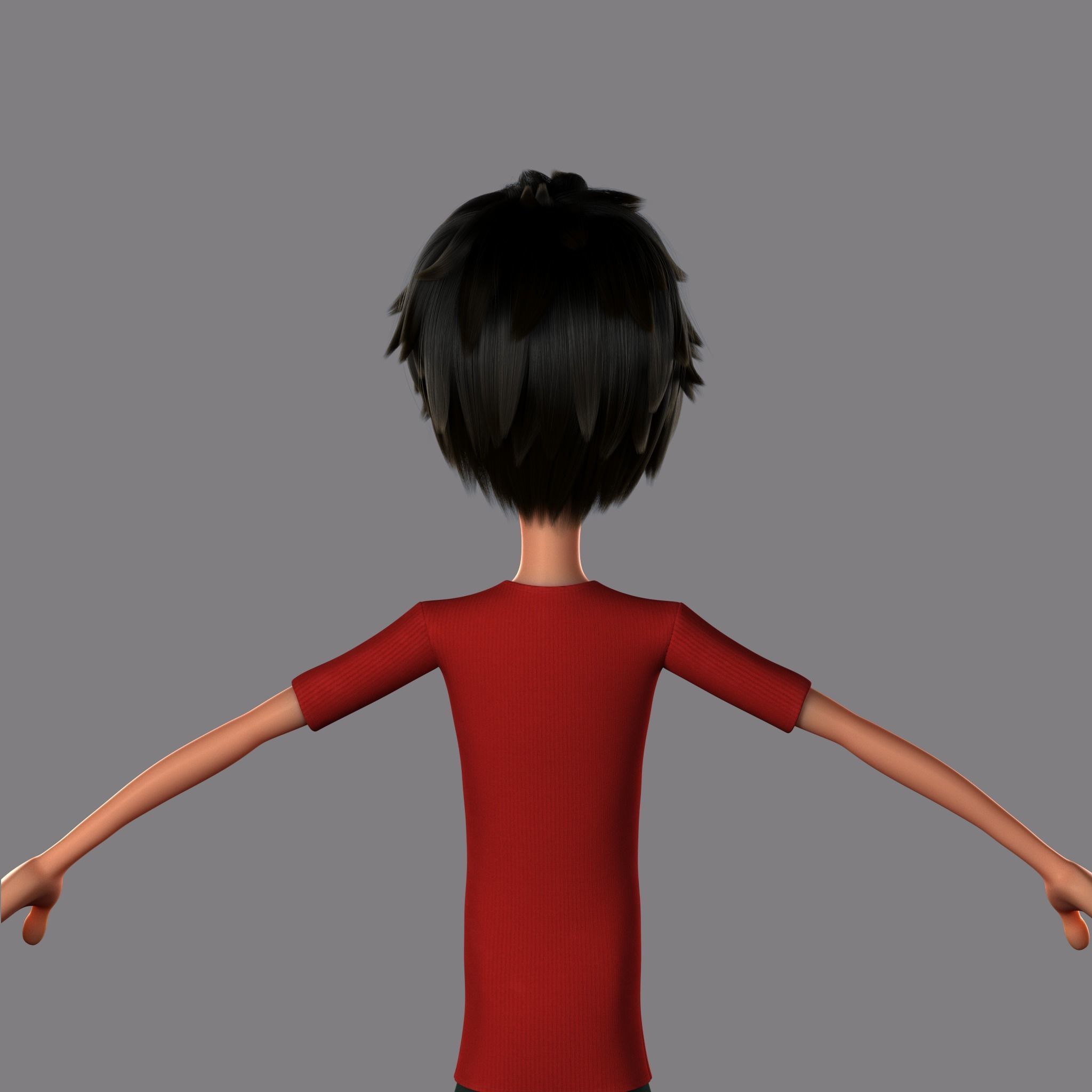 Cartoon boy Free 3D model_2