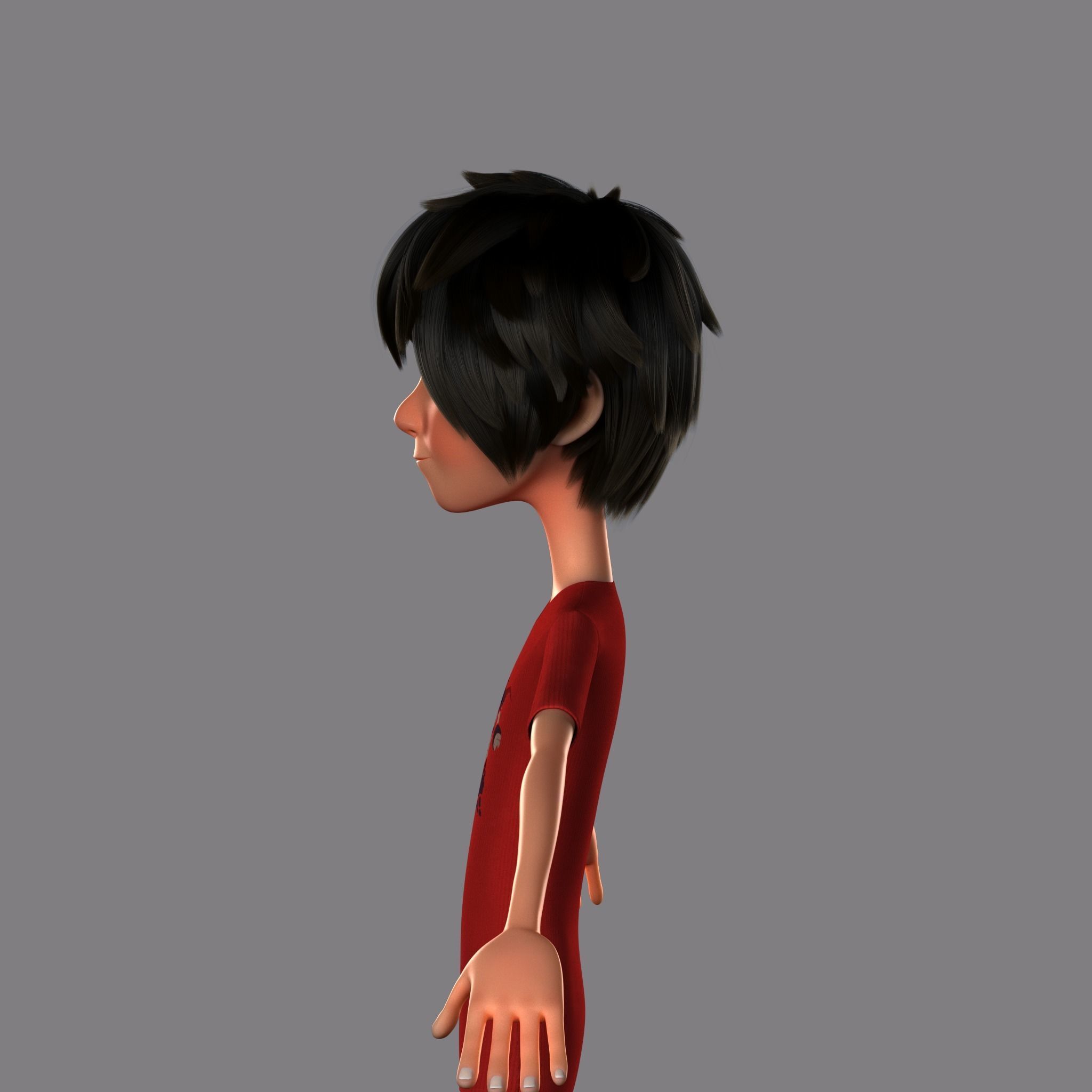 Cartoon boy Free 3D model_1