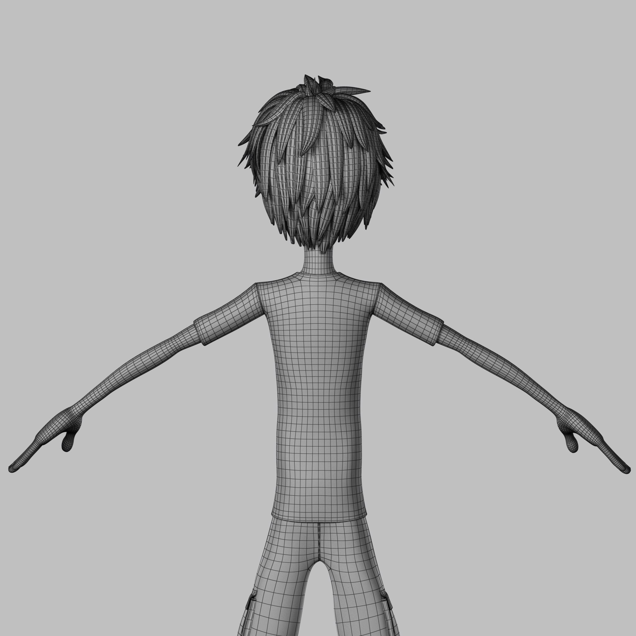 Cartoon boy Free 3D model_13