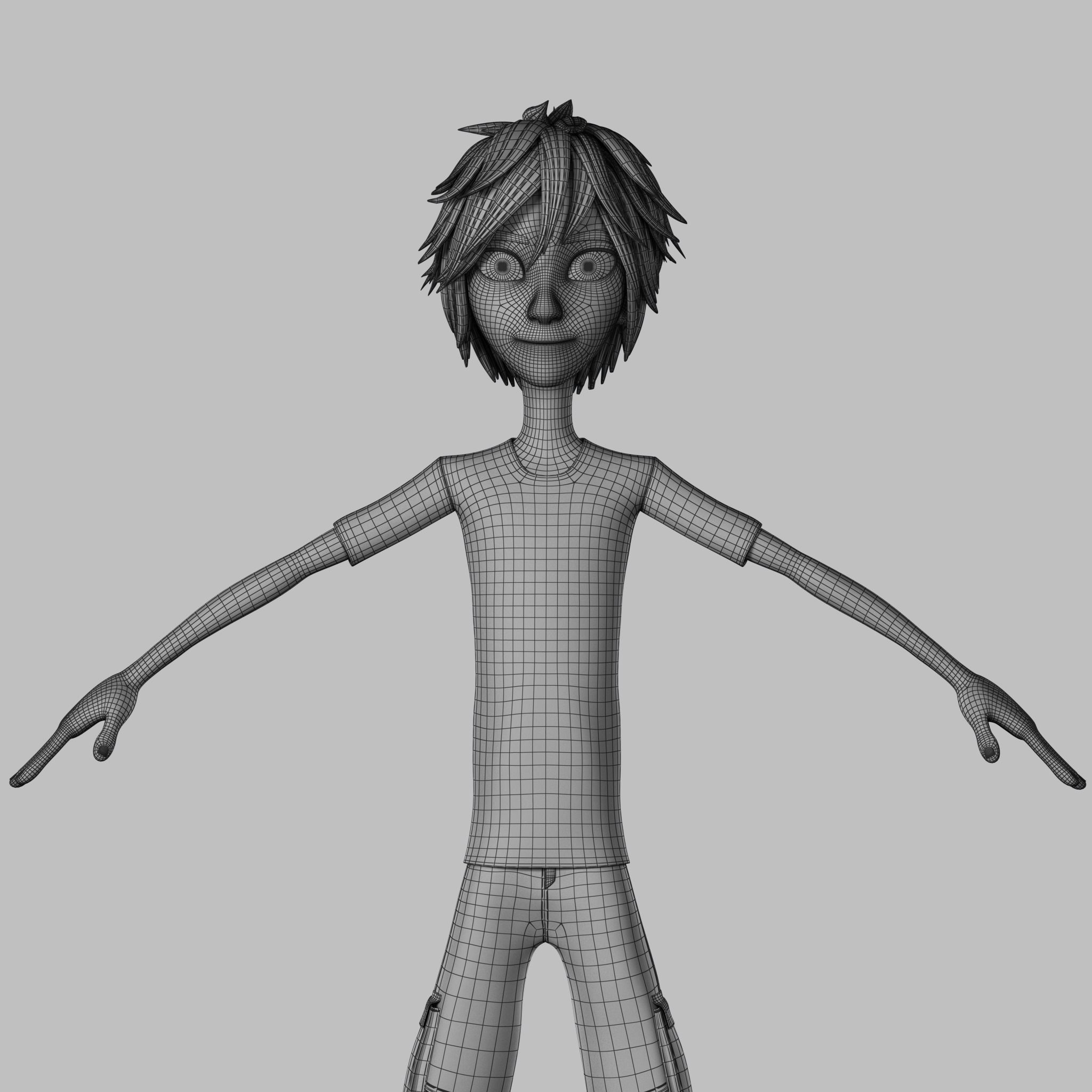 Cartoon boy Free 3D model_11