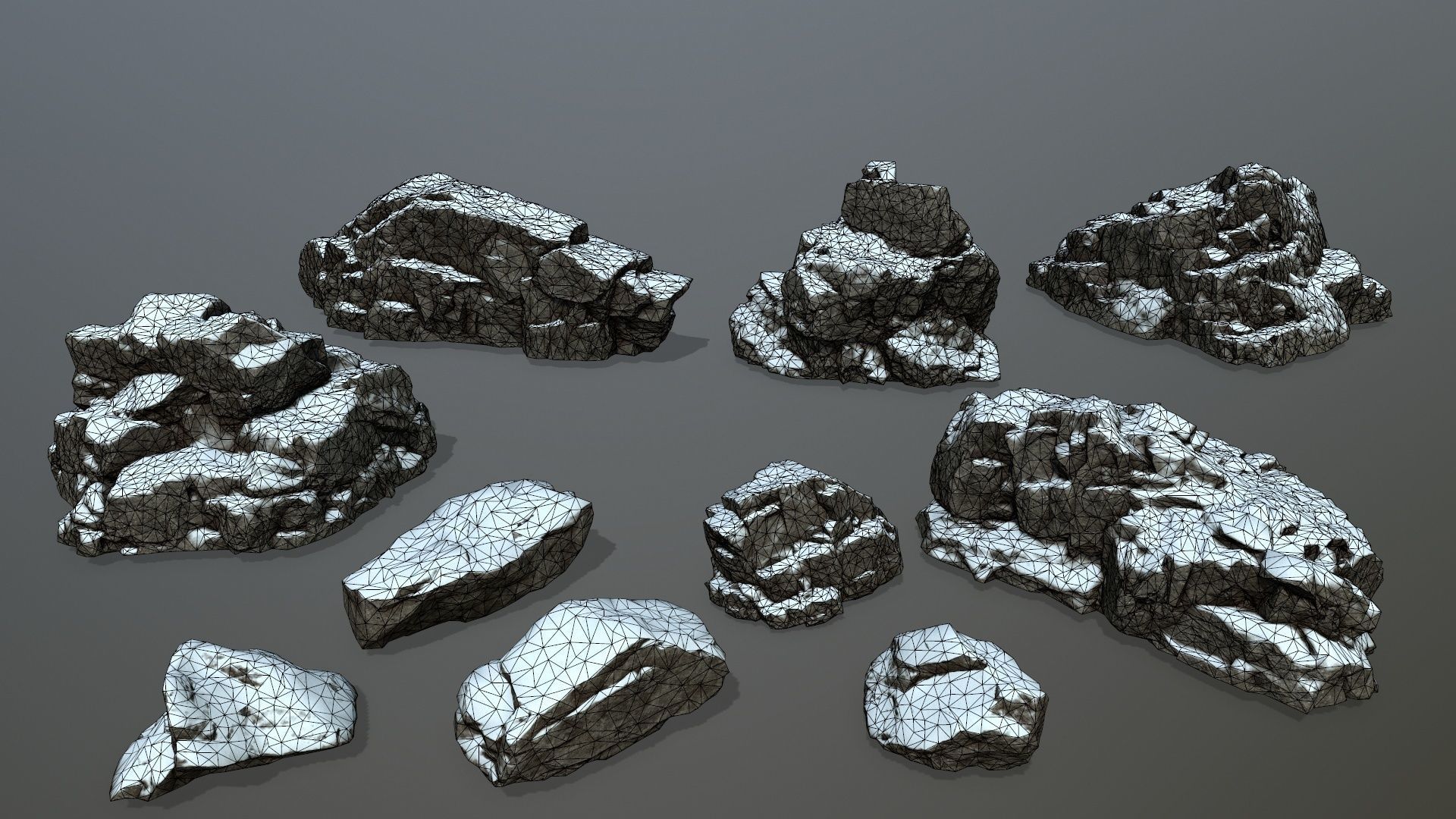 snow rocks  Low-poly 3D model_34