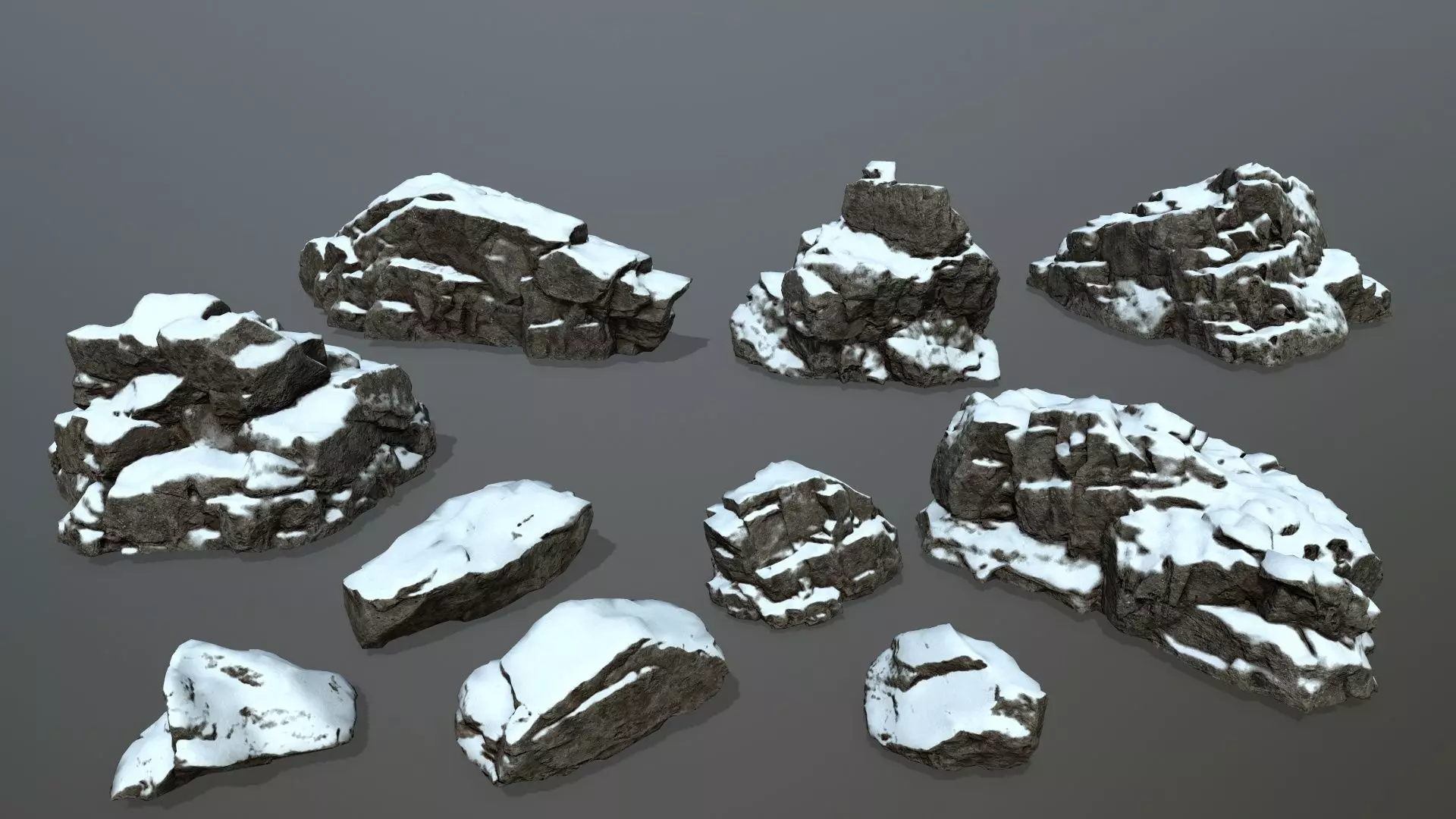 snow rocks  Low-poly 3D model_0