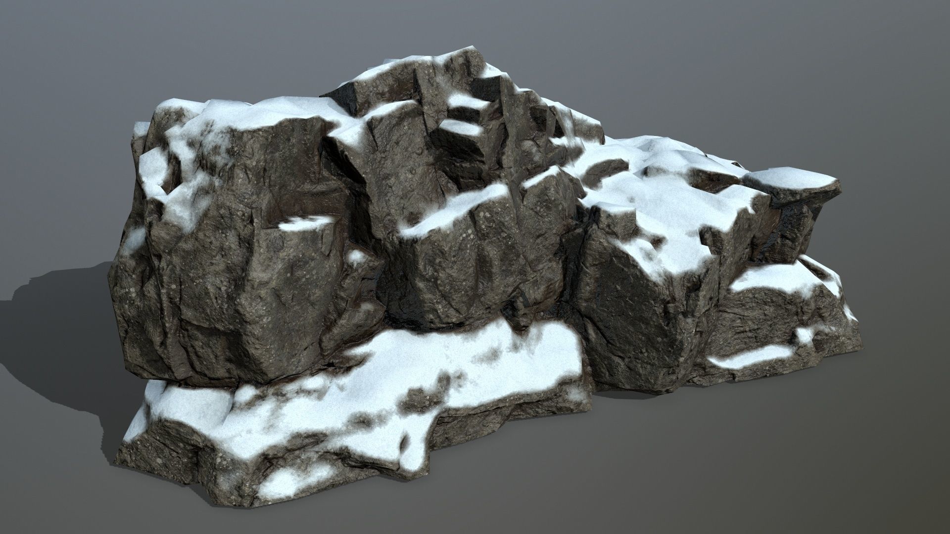 snow rocks  Low-poly 3D model_1