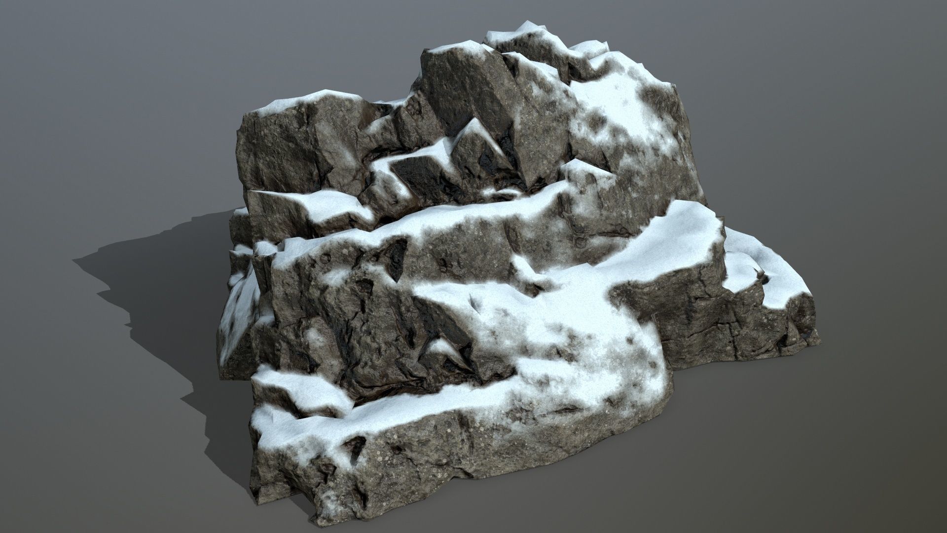 snow rocks  Low-poly 3D model_3