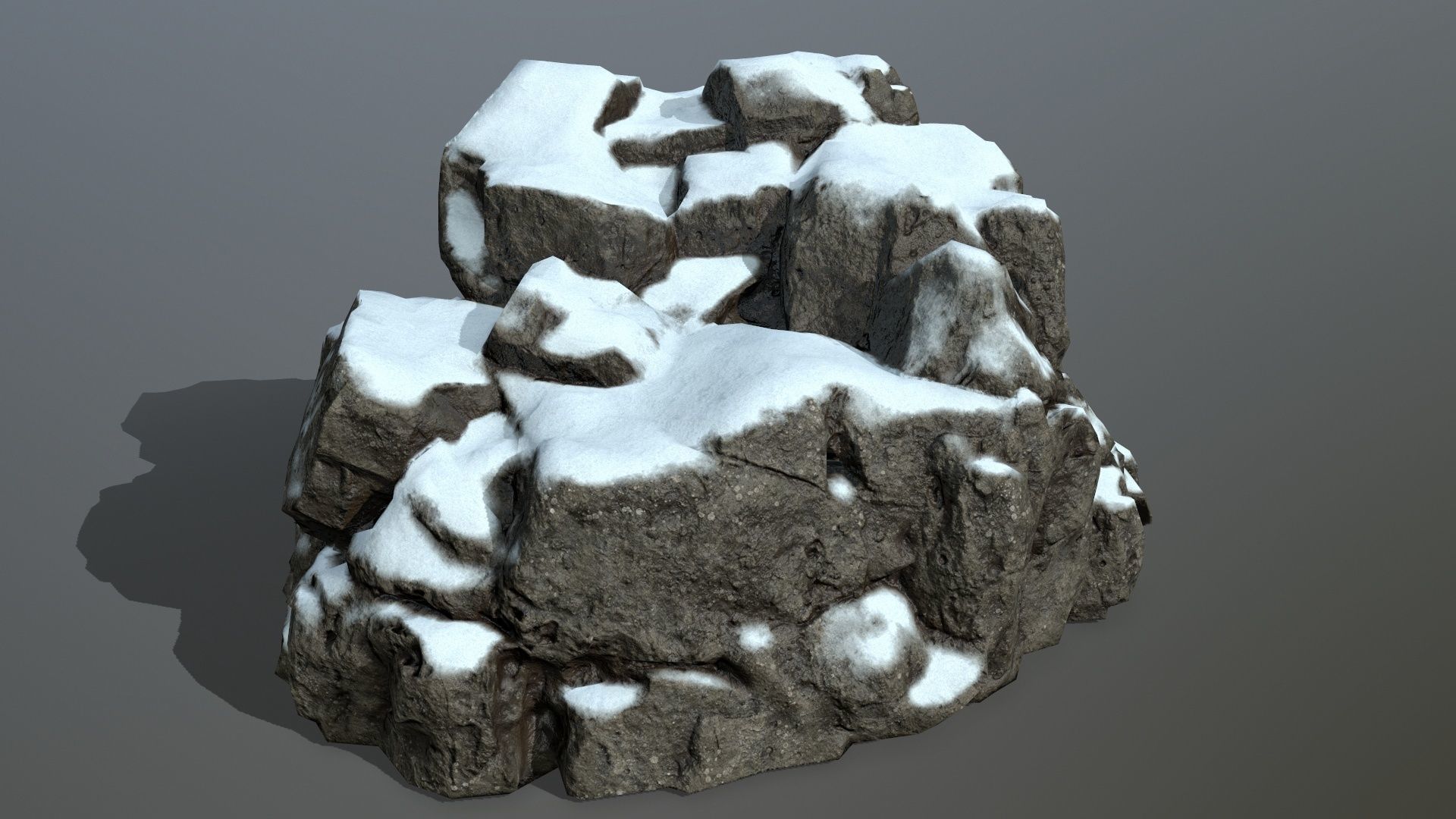 snow rocks  Low-poly 3D model_24