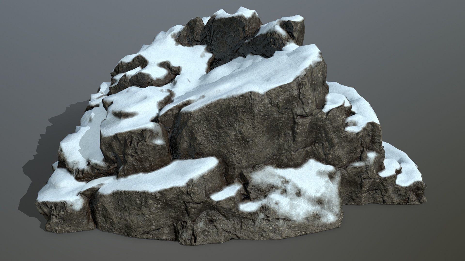 snow rocks  Low-poly 3D model_5