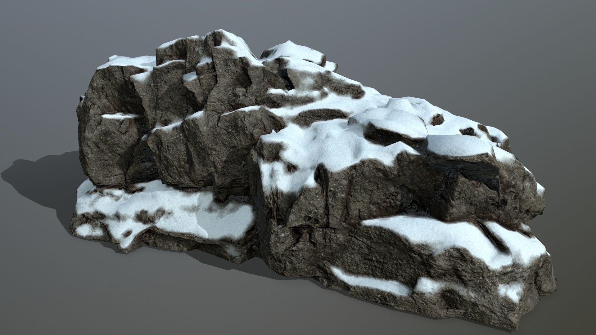 snow rocks  Low-poly 3D model_2