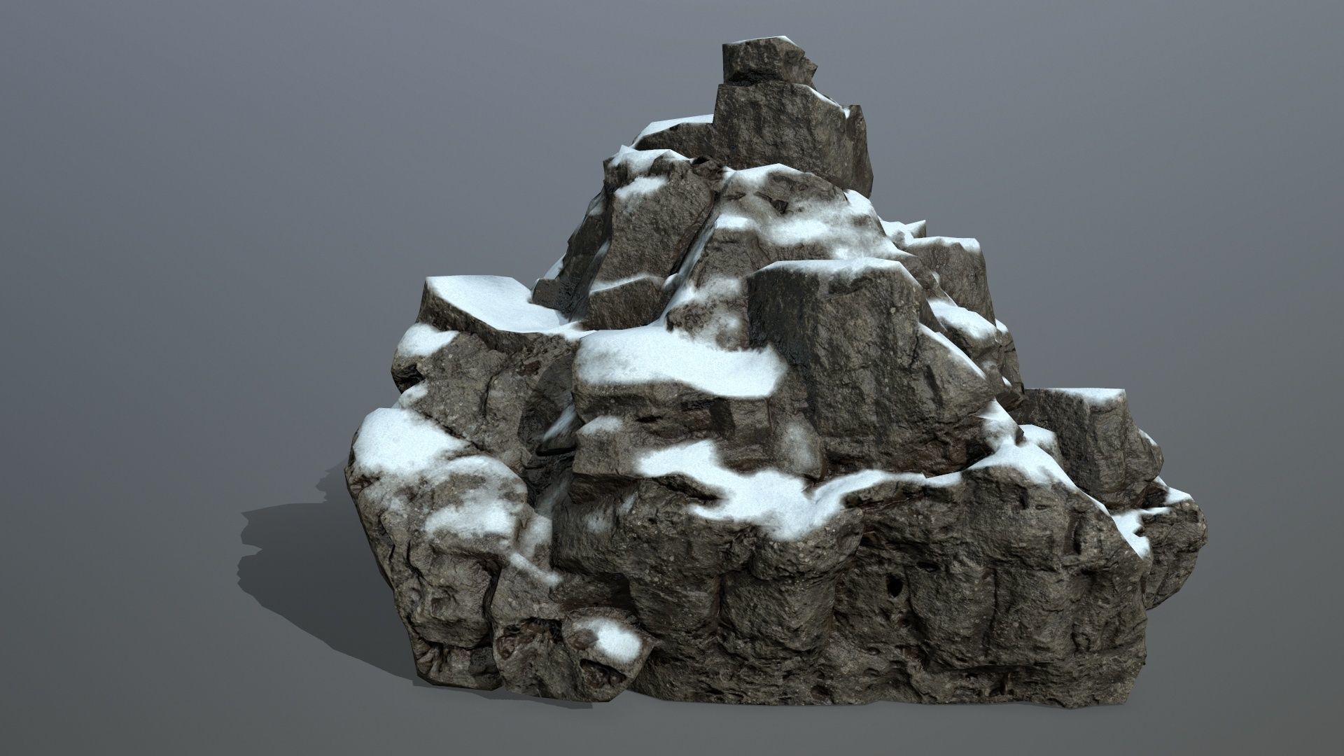 snow rocks  Low-poly 3D model_12