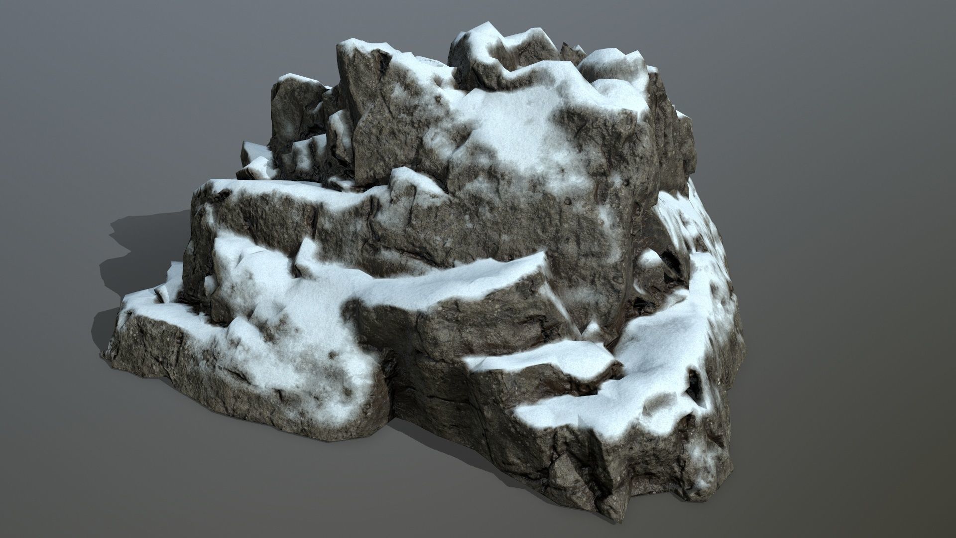 snow rocks  Low-poly 3D model_4