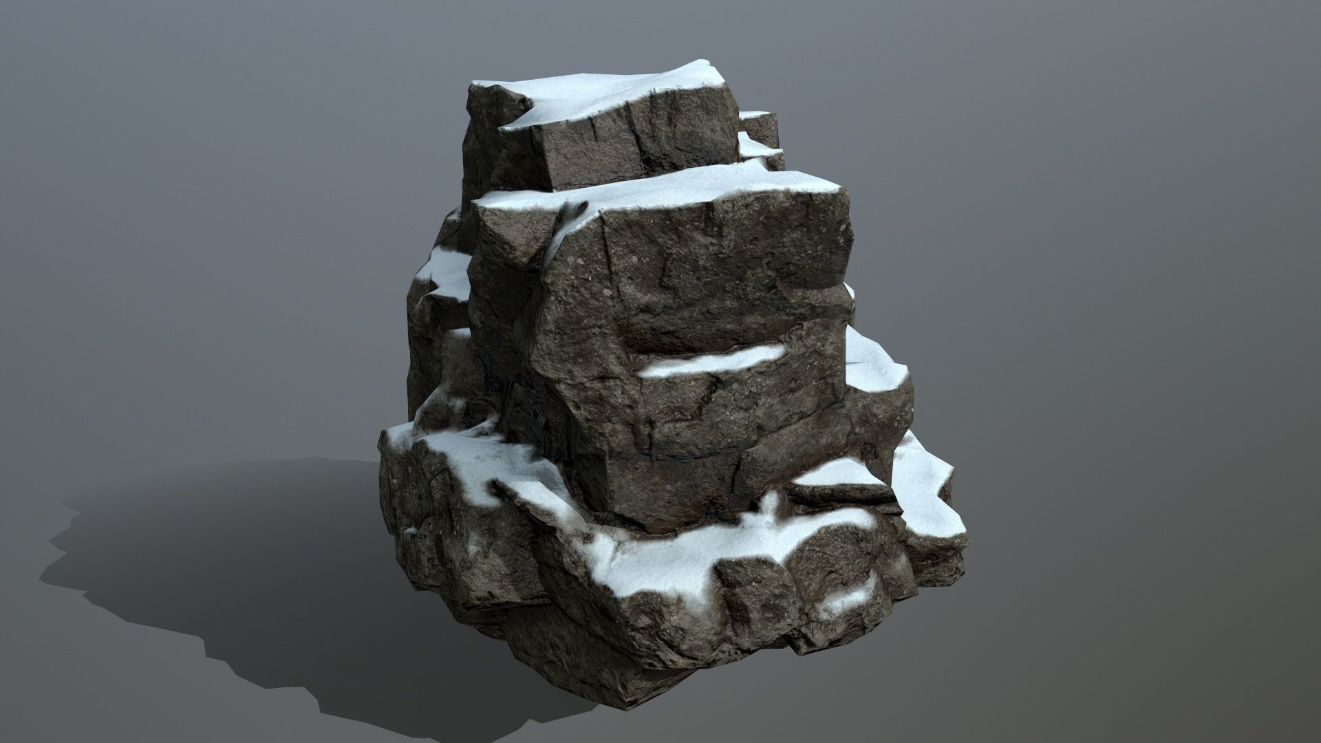 snow rocks  Low-poly 3D model_26